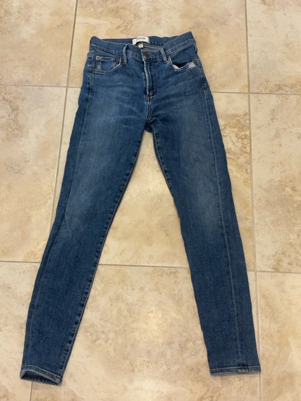 AGOLDE High-Rise Skinny Jeans Slightly Distressed